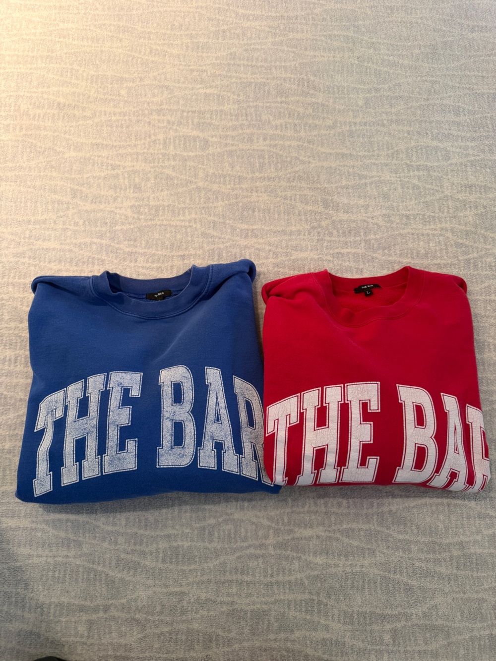 The Bar Sweatshirt, Crewneck Large, Blue/Red